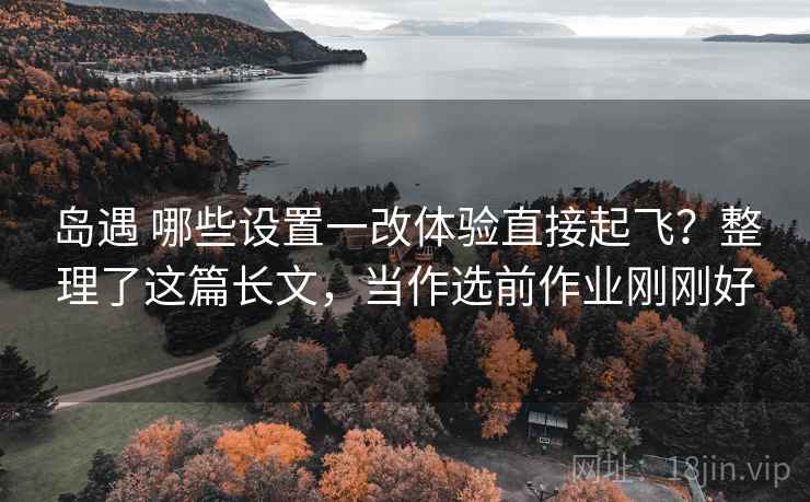 岛遇 哪些设置一改体验直接起飞？整理了这篇长文，当作选前作业刚刚好