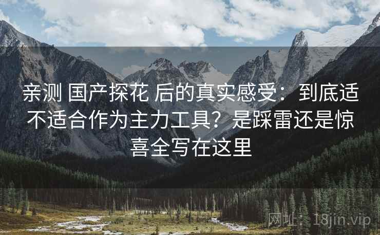 亲测 国产探花 后的真实感受：到底适不适合作为主力工具？是踩雷还是惊喜全写在这里