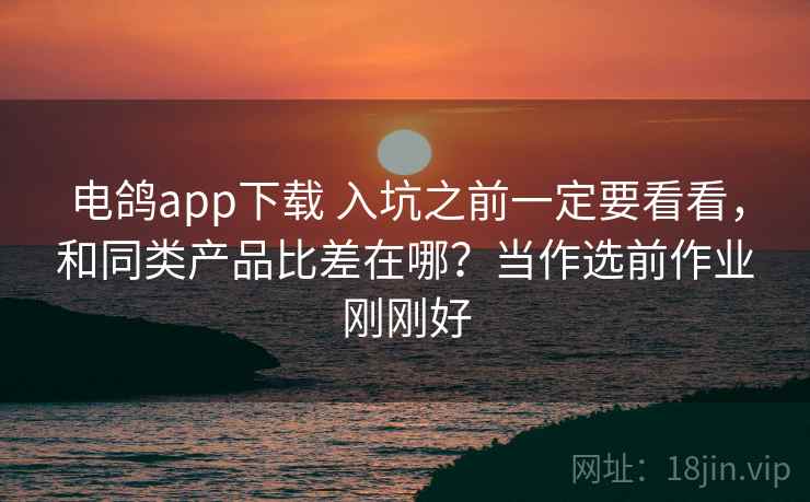 电鸽app下载 入坑之前一定要看看，和同类产品比差在哪？当作选前作业刚刚好
