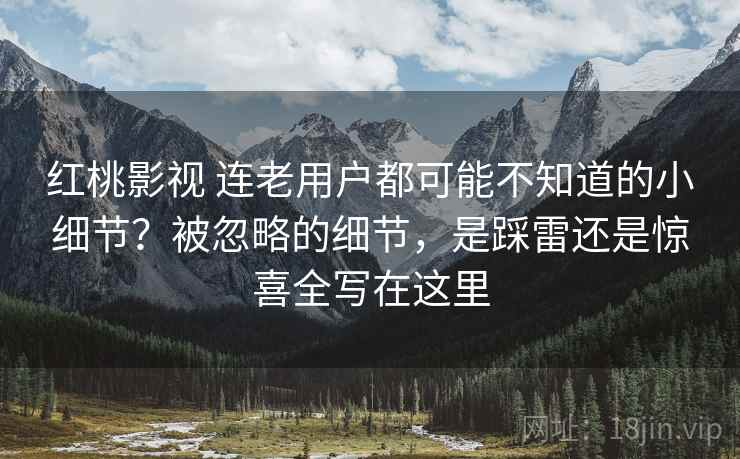 红桃影视 连老用户都可能不知道的小细节？被忽略的细节，是踩雷还是惊喜全写在这里