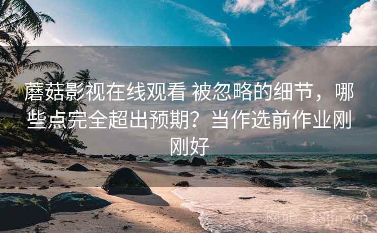 蘑菇影视在线观看 被忽略的细节，哪些点完全超出预期？当作选前作业刚刚好