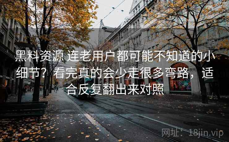 黑料资源 连老用户都可能不知道的小细节?看完真的会少走很多弯路,适合反复翻出来对照 黑料资源 连老用户都可能不知道的小细节?看完真的会少走很多弯路,适合反复翻出来对照